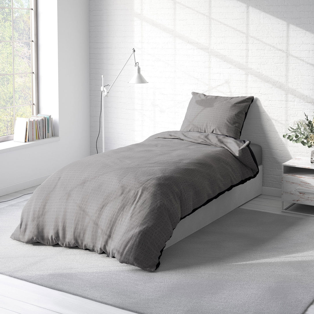 One Home Seersucker Bettwäsche Unifarben Wende Doubleface Sommer Mikrofaser Bettbezüge