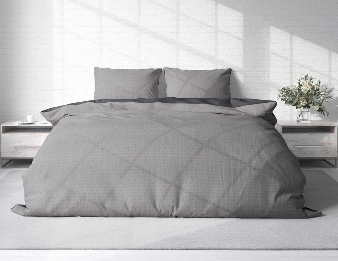 One Home Seersucker Bettwäsche Unifarben Wende Doubleface Sommer Mikrofaser Bettbezüge