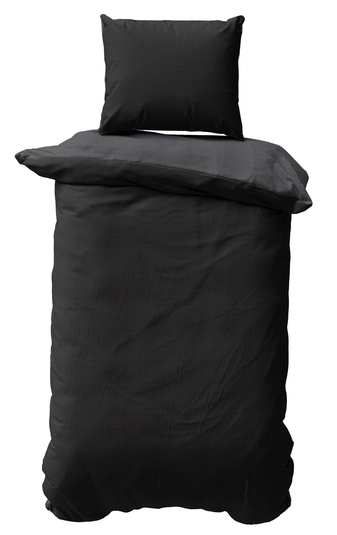 One Home Seersucker Bettwäsche Unifarben Wende Doubleface Sommer Mikrofaser Bettbezüge schwarz