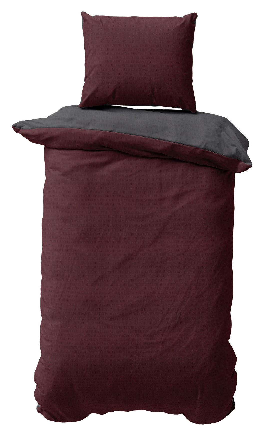 One Home Seersucker Bettwäsche Unifarben Wende Doubleface Sommer Mikrofaser Bettbezüge bordeaux