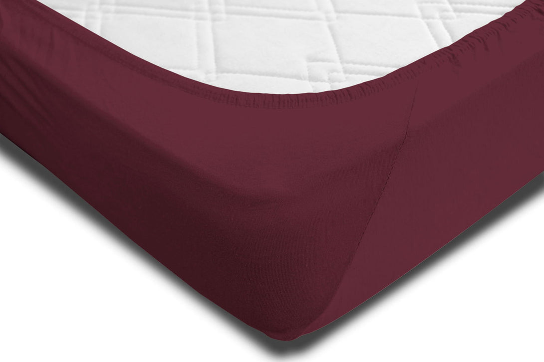 One Home Spannbettlaken 140-160 cm x 200-220 cm bordeaux Elasthan Boxspringbett Wasserbett
