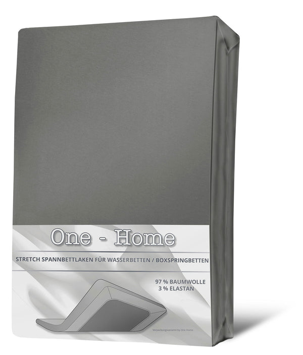 One Home Spannbettlaken 140-160 cm x 200-220 cm grau Elasthan Boxspringbett Wasserbett