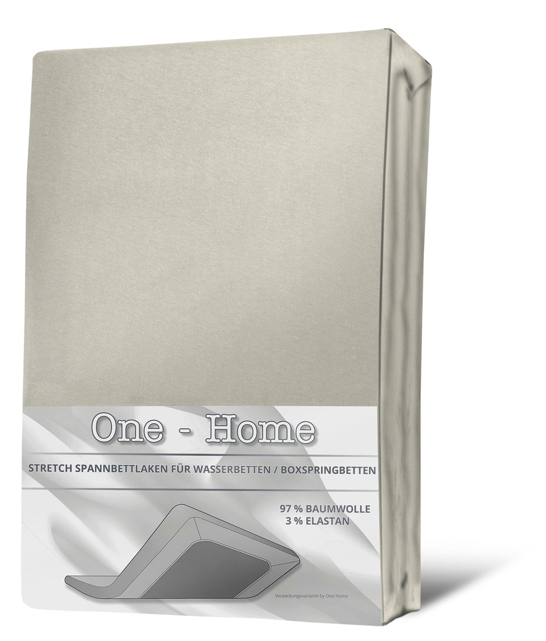 One Home Spannbettlaken 140-160 cm x 200-220 cm natur Elasthan Boxspringbett Wasserbett
