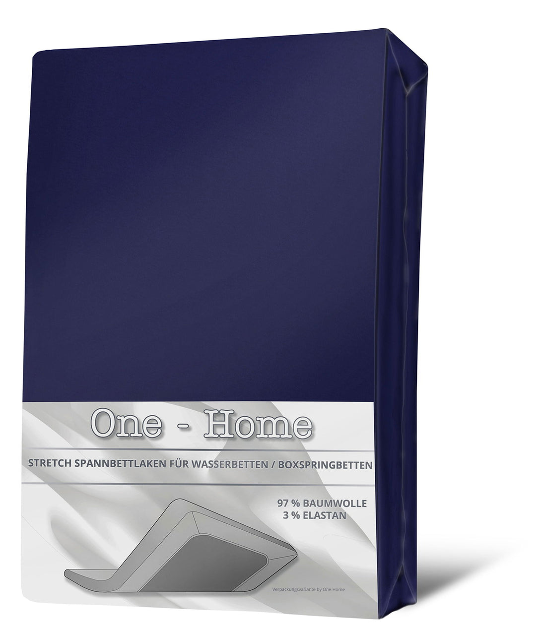 One Home Spannbettlaken 140-160 cm x 200-220 cm navy blau Elasthan Boxspringbett Wasserbett