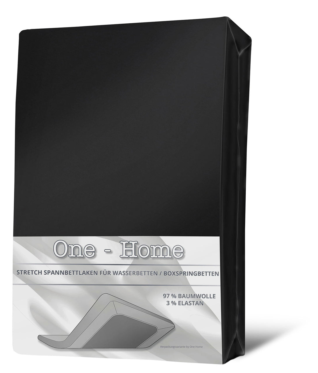 One Home Spannbettlaken 140-160 cm x 200-220 cm schwarz Elasthan Boxspringbett Wasserbett