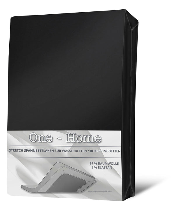 One Home Spannbettlaken 140-160 cm x 200-220 cm schwarz Elasthan Boxspringbett Wasserbett