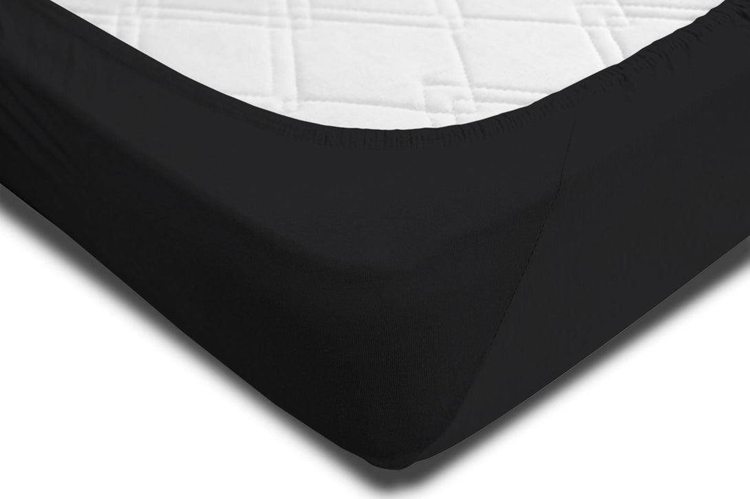 One Home Spannbettlaken 140-160 cm x 200-220 cm schwarz Elasthan Boxspringbett Wasserbett