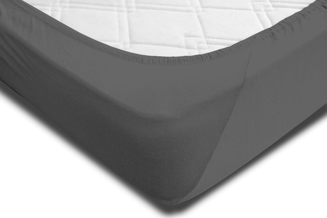 One Home Spannbettlaken 140x200 cm - 160x200 cm anthrazit Elasthan Stretch Bettlaken