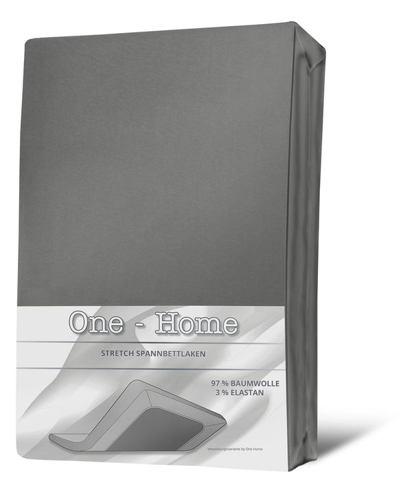 One Home Spannbettlaken 140x200 cm - 160x200 cm grau Elasthan Stretch Weiche Bettlaken