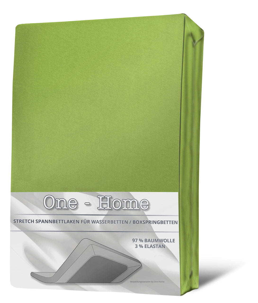 One Home Spannbettlaken 180x200 - 200x220 cm apfelgrün Elasthan Boxspringbett Wasserbett