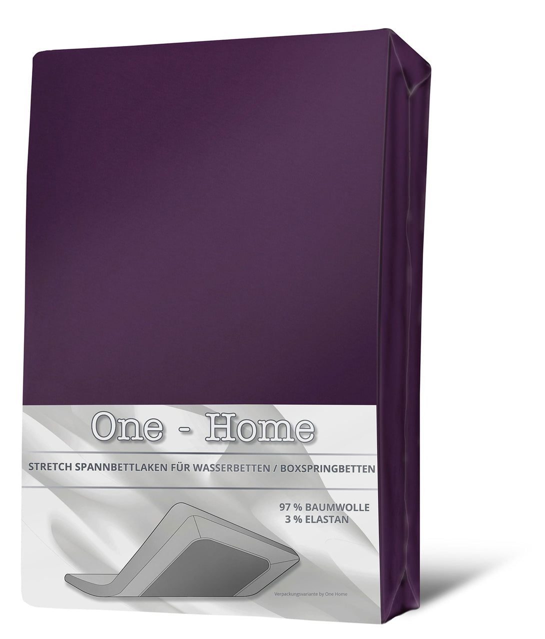 One Home Spannbettlaken 180x200 - 200x220 cm aubergine Elasthan Boxspringbett Wasserbett