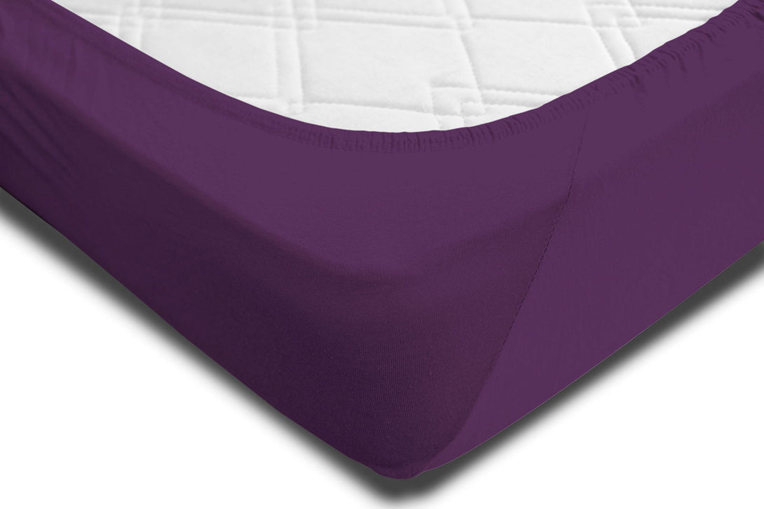 One Home Spannbettlaken 180x200 - 200x220 cm aubergine Elasthan Boxspringbett Wasserbett