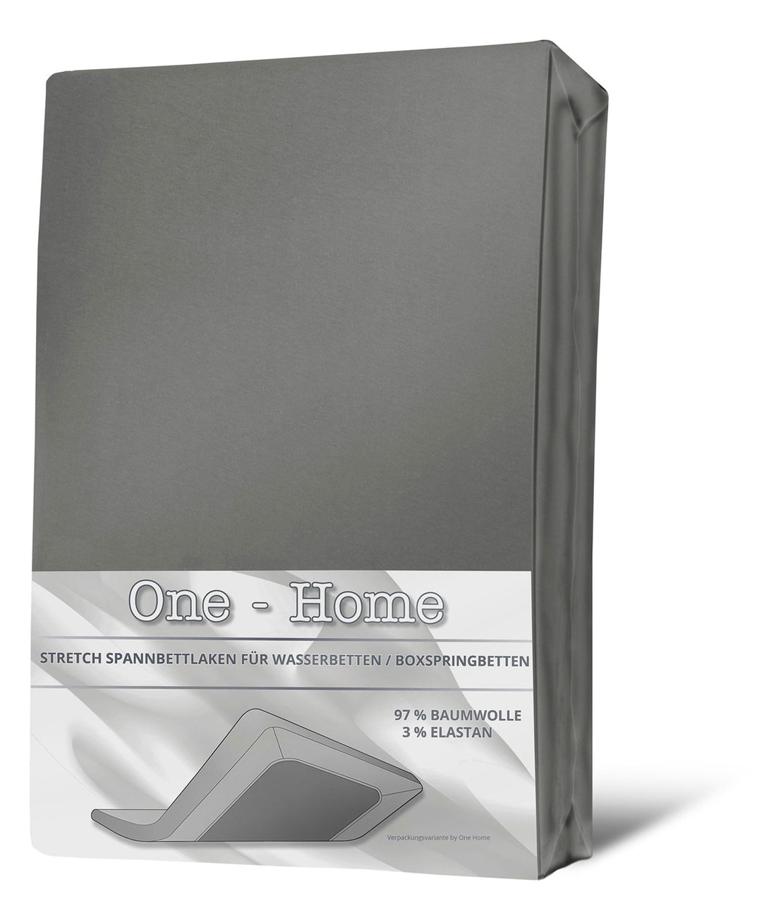 One Home Spannbettlaken 180x200 - 200x220 cm grau Elasthan Boxspringbett Wasserbett