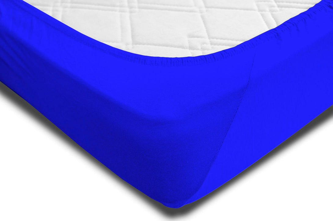 One Home Spannbettlaken 180x200 - 200x220 cm royal blau Elasthan Boxspringbett Wasserbett