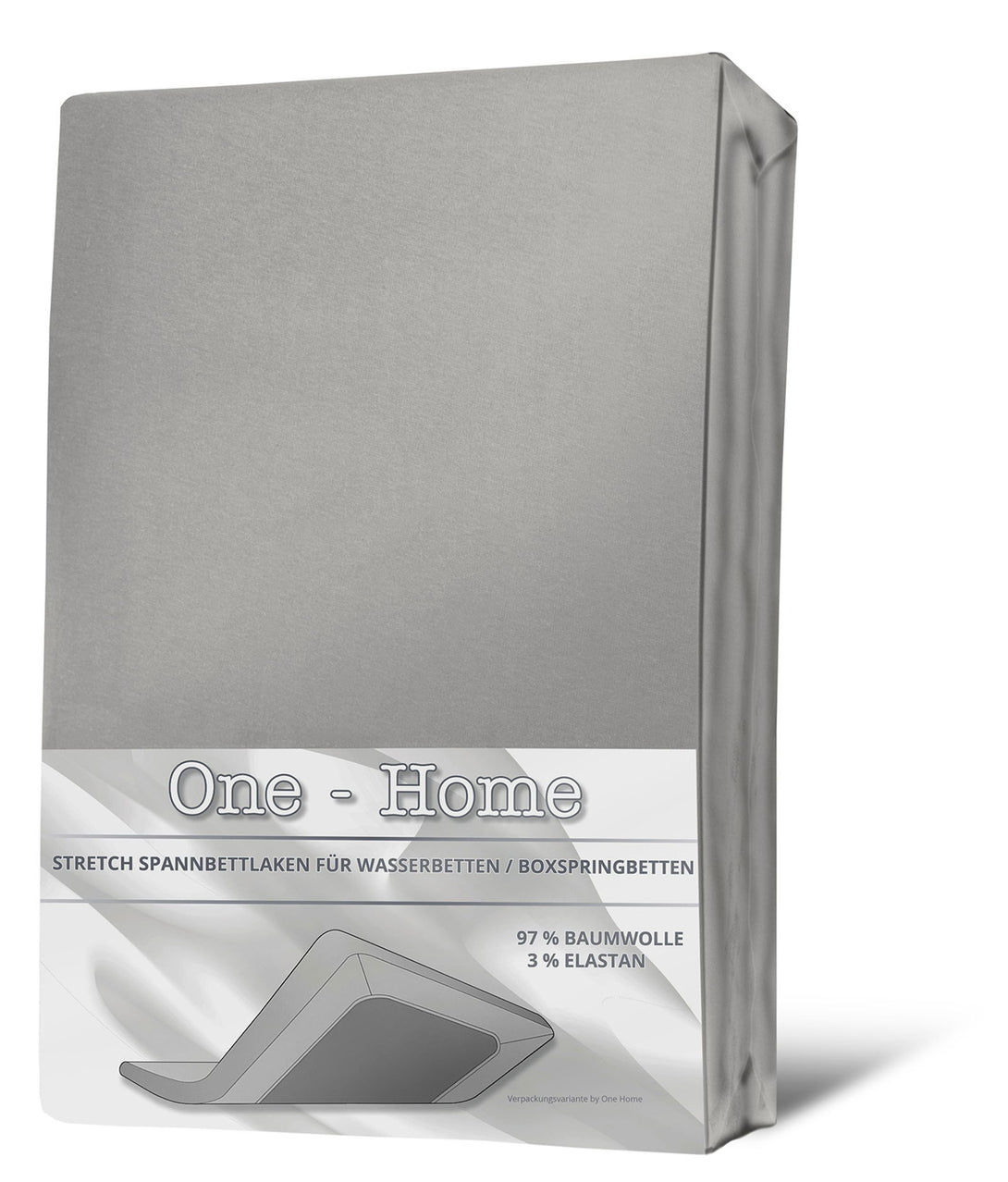 One Home Spannbettlaken 180x200 - 200x220 cm silber Elasthan Boxspringbett Wasserbett