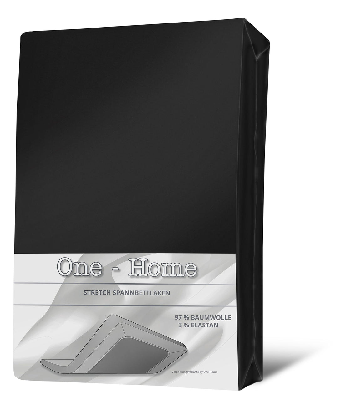 One Home Spannbettlaken 180x200 cm - 200x200 cm schwarz Elasthan Stretch Weiche Bettlaken