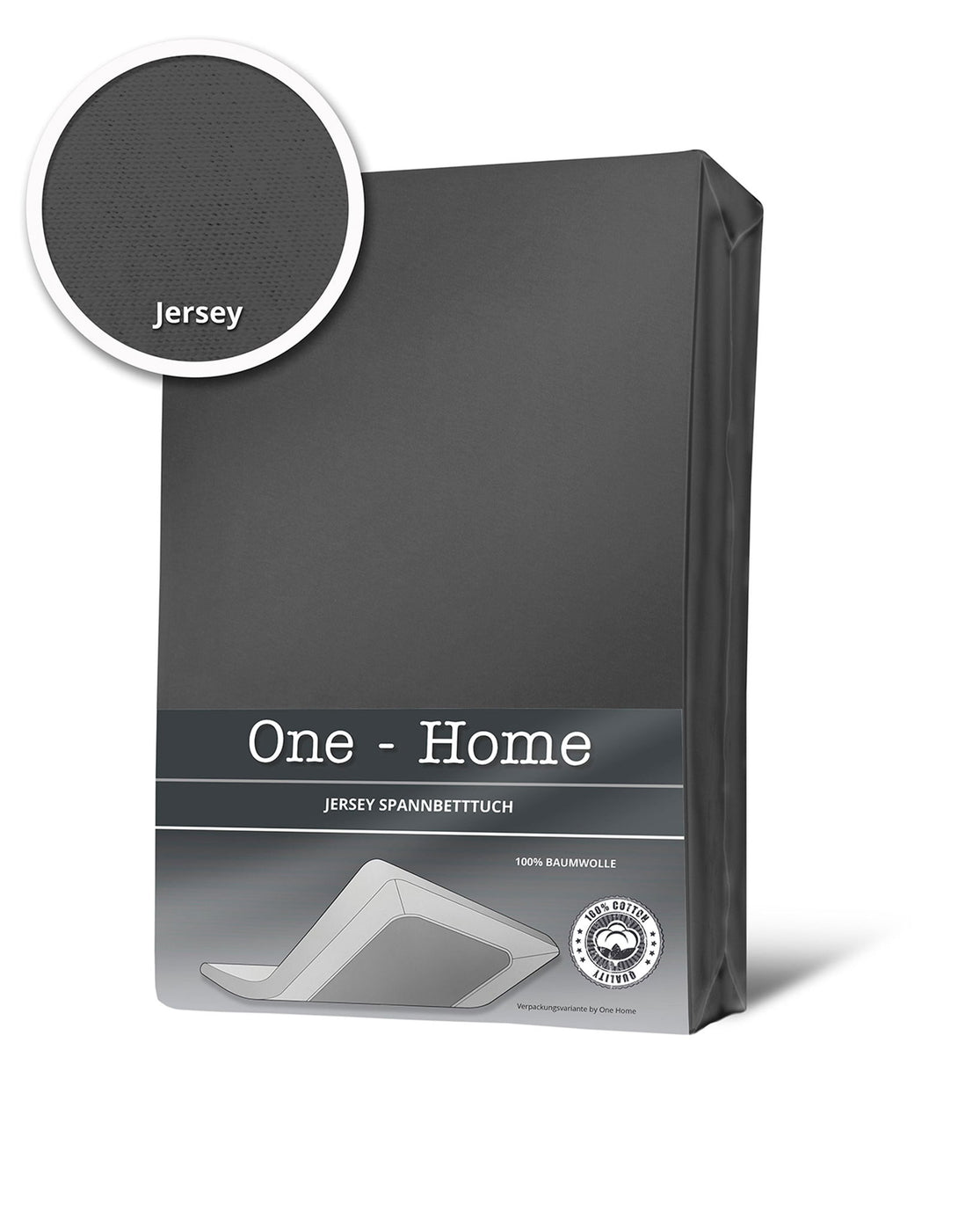 One Home Spannbettlaken 180x200 cm - 200x220 cm anthrazit Jersey Boxspringbett Wasserbett