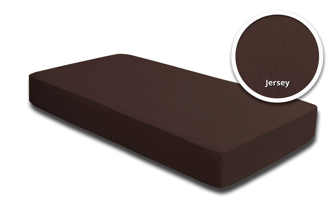 One Home Spannbettlaken 180x200 cm - 200x220 cm braun Jersey Boxspringbett Wasserbett