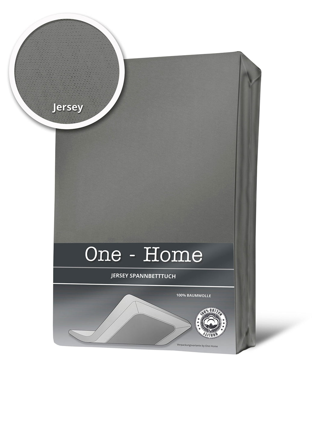 One Home Spannbettlaken 180x200 cm - 200x220 cm grau Jersey Boxspringbett Wasserbett