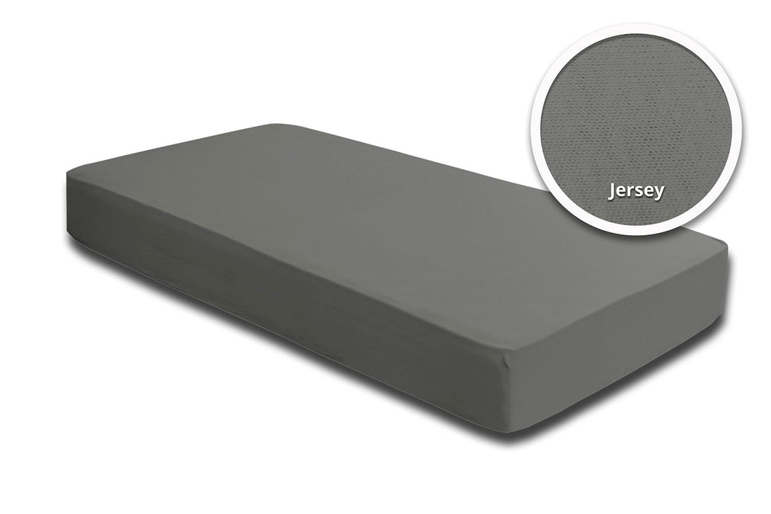 One Home Spannbettlaken 180x200 cm - 200x220 cm grau Jersey Boxspringbett Wasserbett