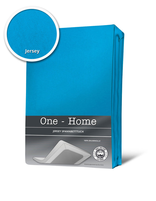 One Home Spannbettlaken 180x200 cm - 200x220 cm türkis Jersey Boxspringbett Wasserbett