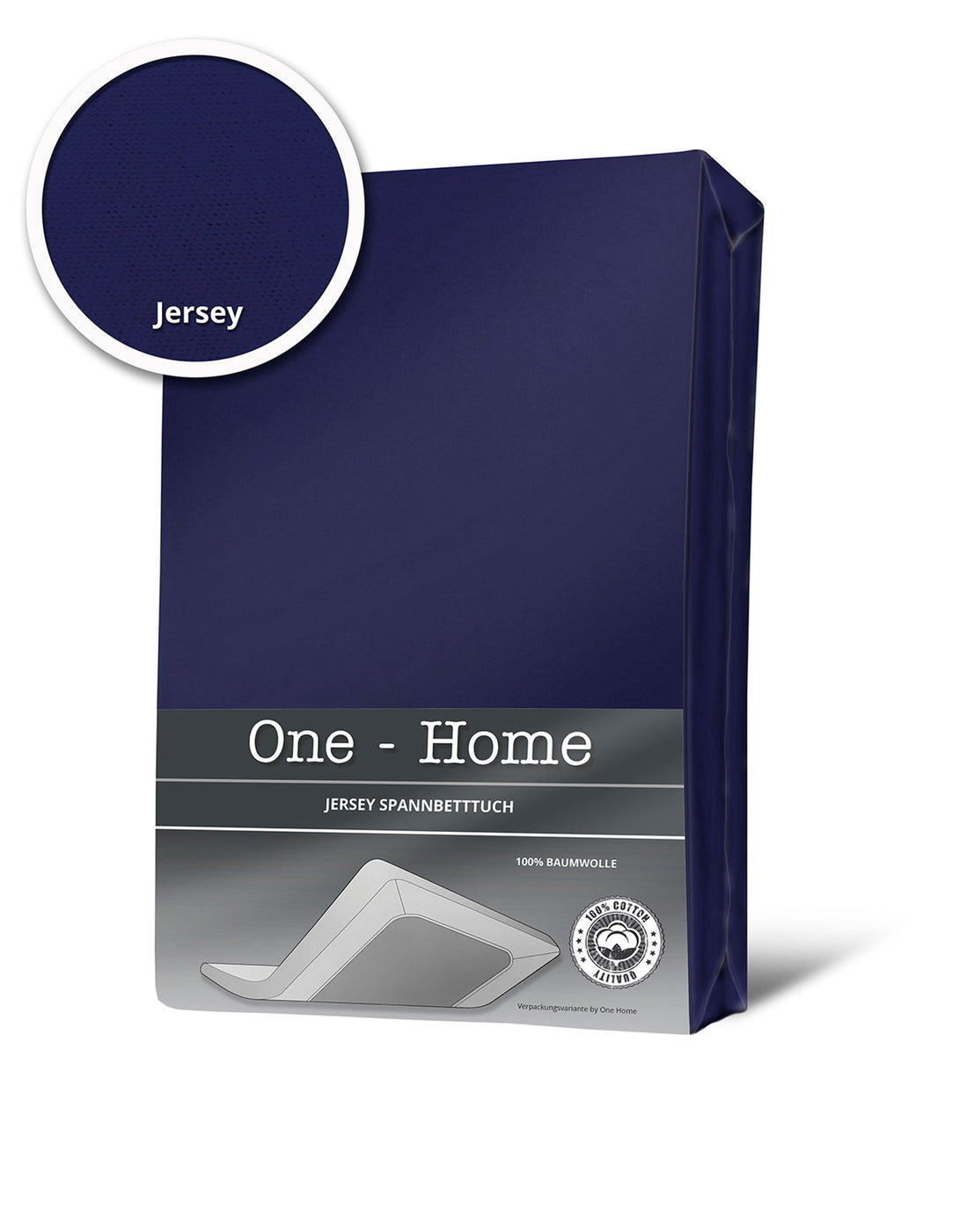 One Home Spannbettlaken 180x200cm - 200x220 cm navy marineblau Jersey Boxspring Wasserbett
