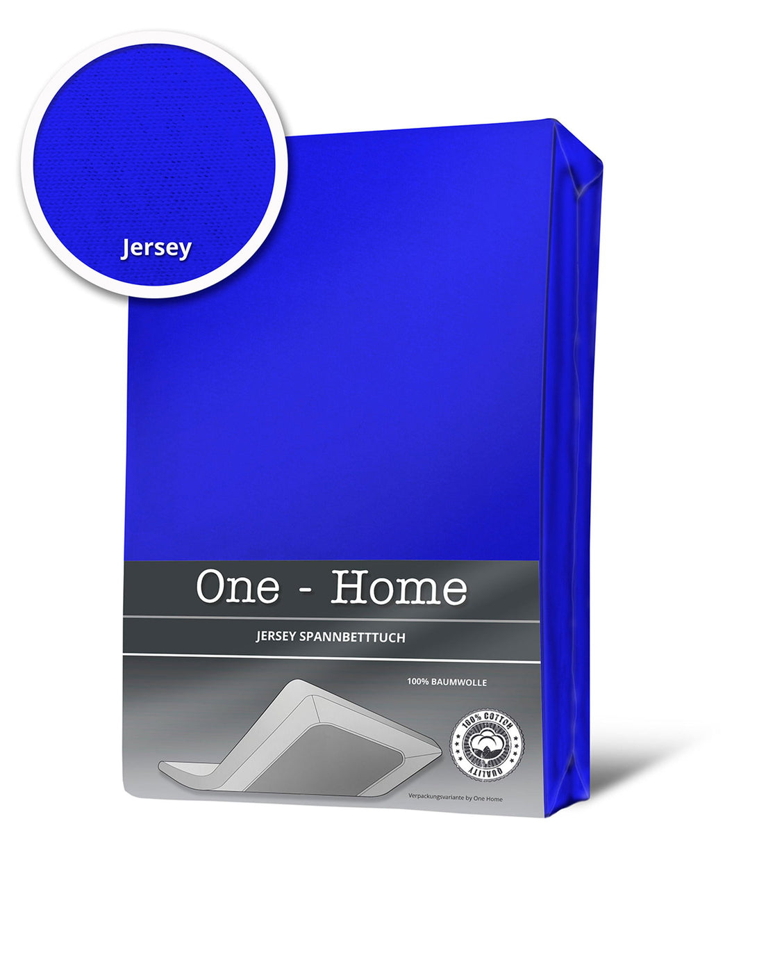 One Home Spannbettlaken 180x200cm - 200x220cm royal blau Jersey Boxspringbett Wasserbett