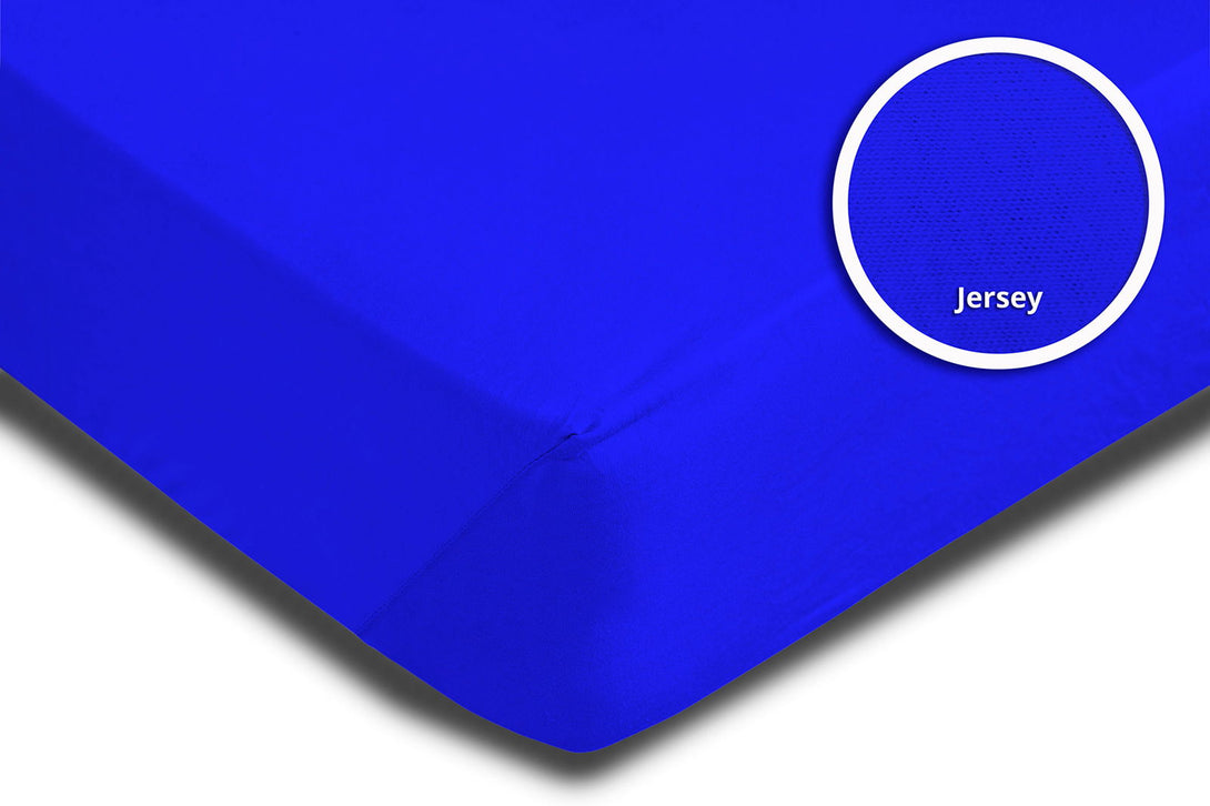 One Home Spannbettlaken 180x200cm - 200x220cm royal blau Jersey Boxspringbett Wasserbett
