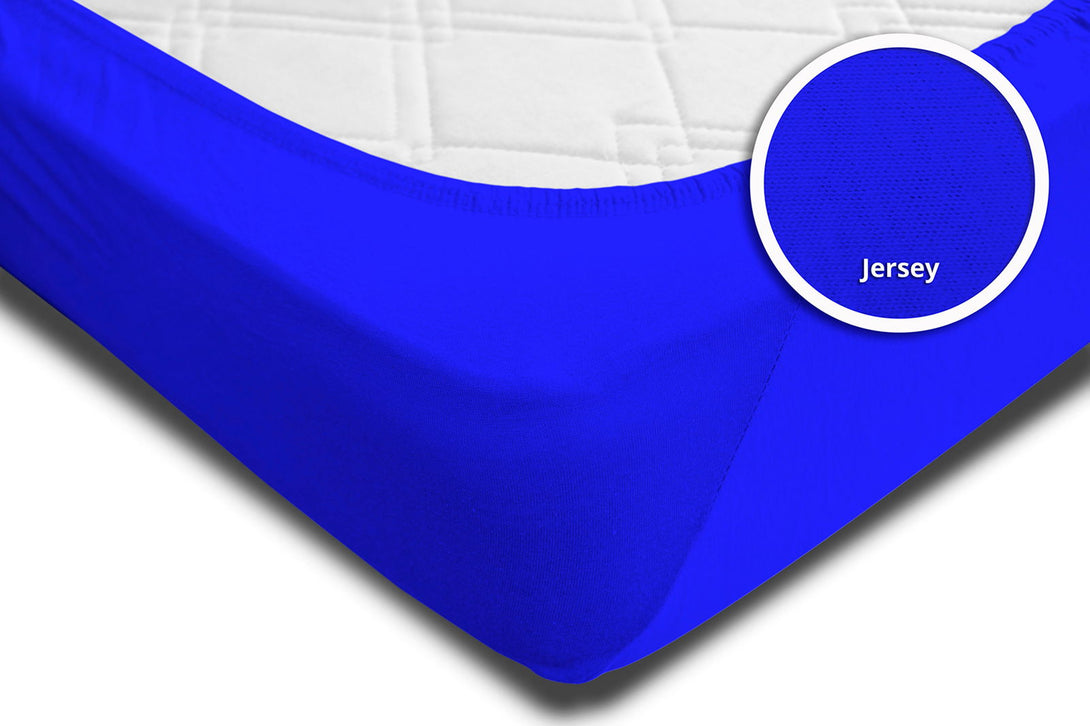 One Home Spannbettlaken 180x200cm - 200x220cm royal blau Jersey Boxspringbett Wasserbett