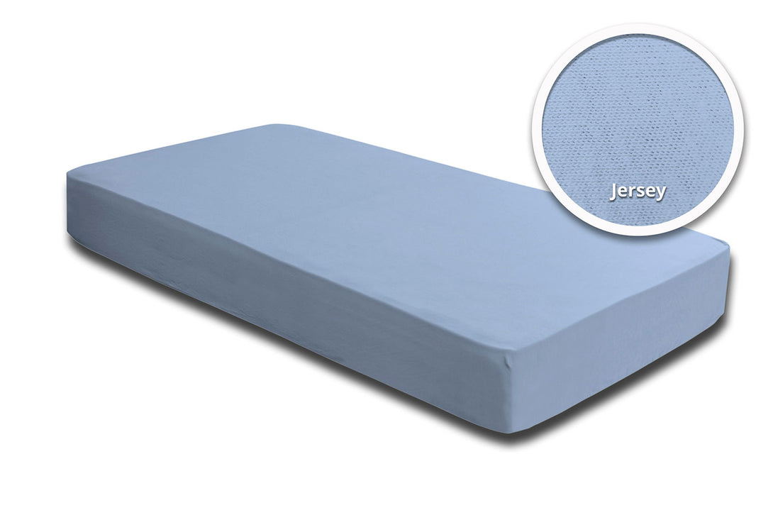 One Home Spannbettlaken Babybett Kinder hellblau 60x120 cm - 70x140 cm Jersey Baumwolle