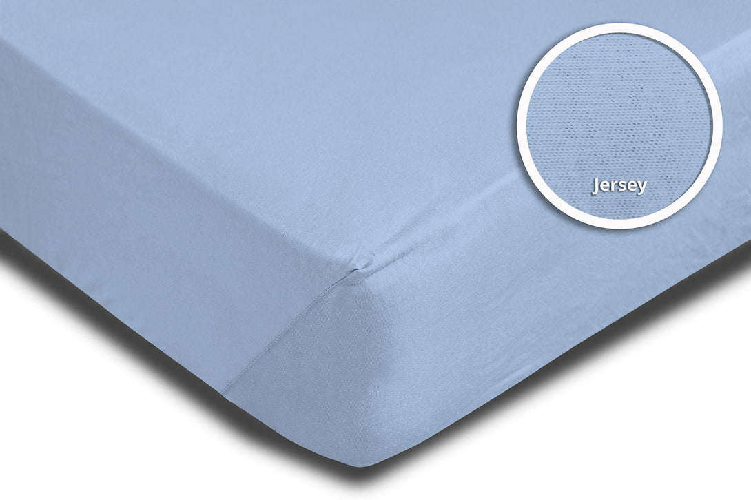 One Home Spannbettlaken Babybett Kinder hellblau 60x120 cm - 70x140 cm Jersey Baumwolle