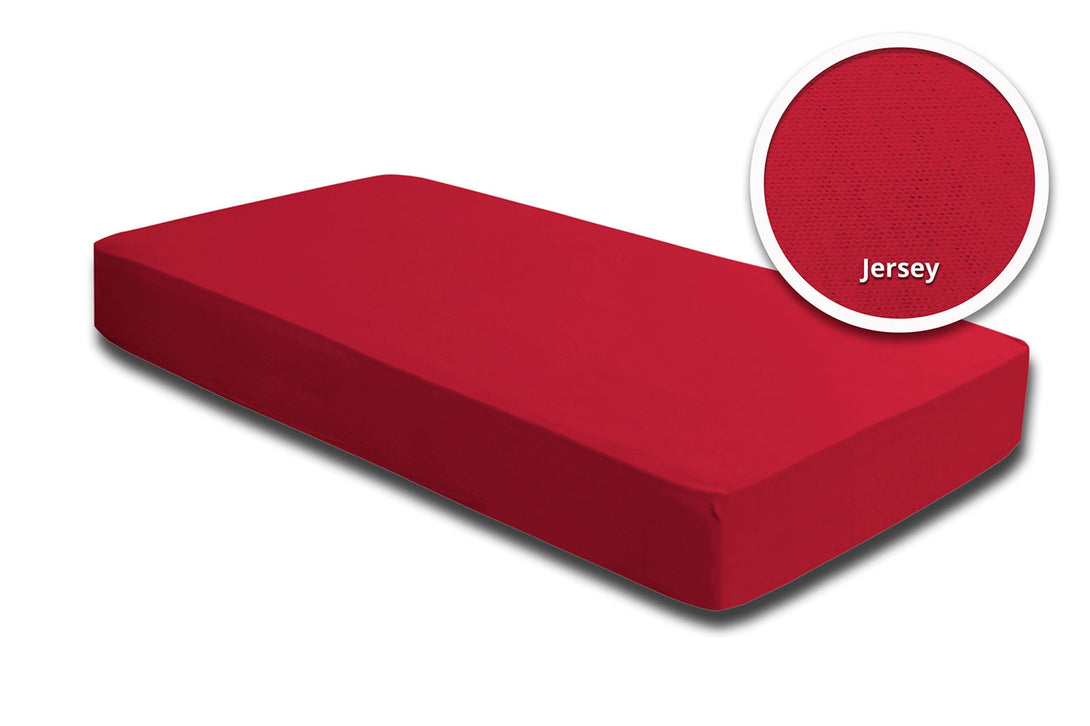 One Home Spannbettlaken Babybett Kinder rot 60x120 cm - 70x140 cm Jersey Baumwolle