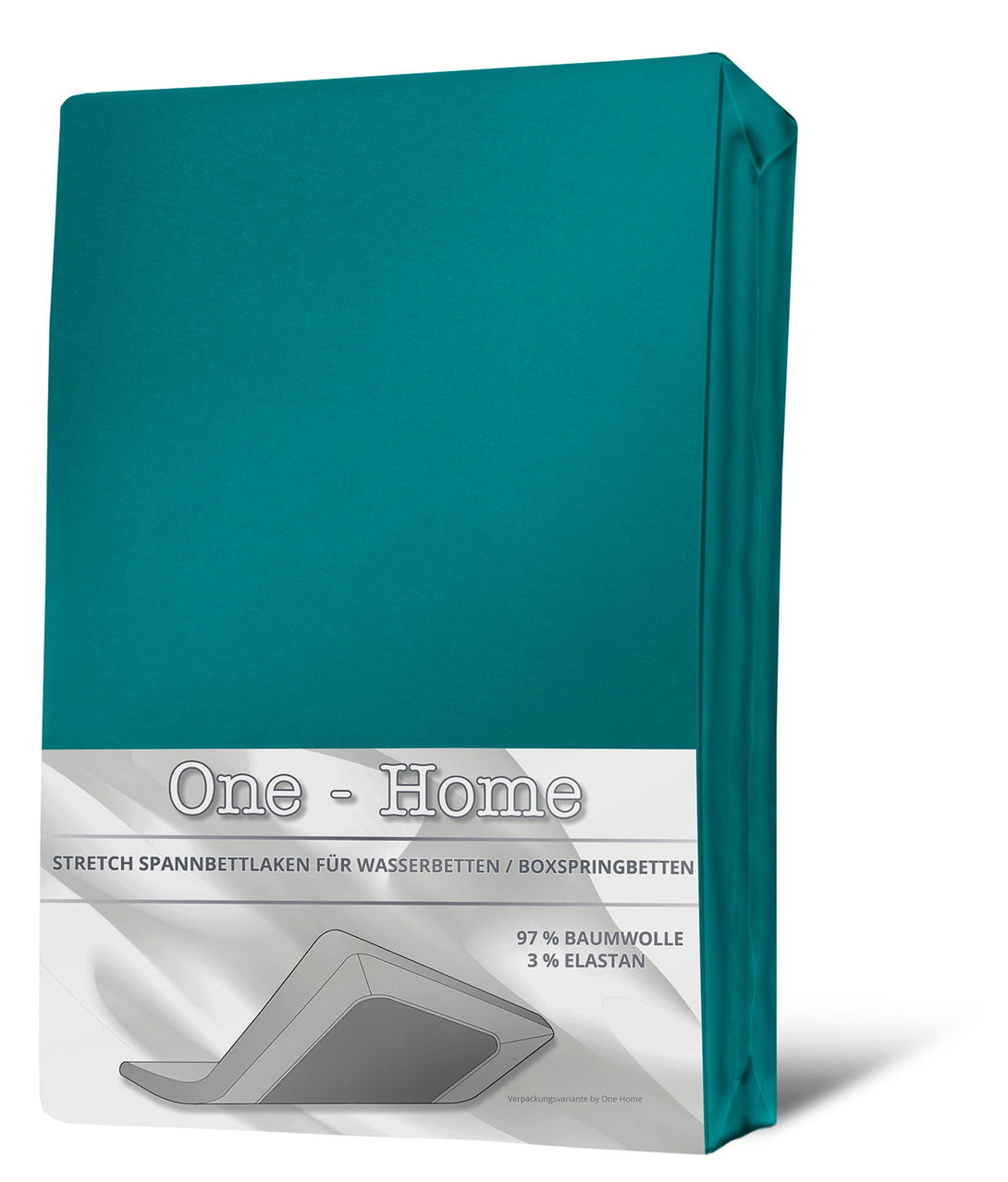 One Home Spannbettlaken Boxspringbett Wasserbett Elasthan Spannbetttuch Bettlaken Elastan Petrol