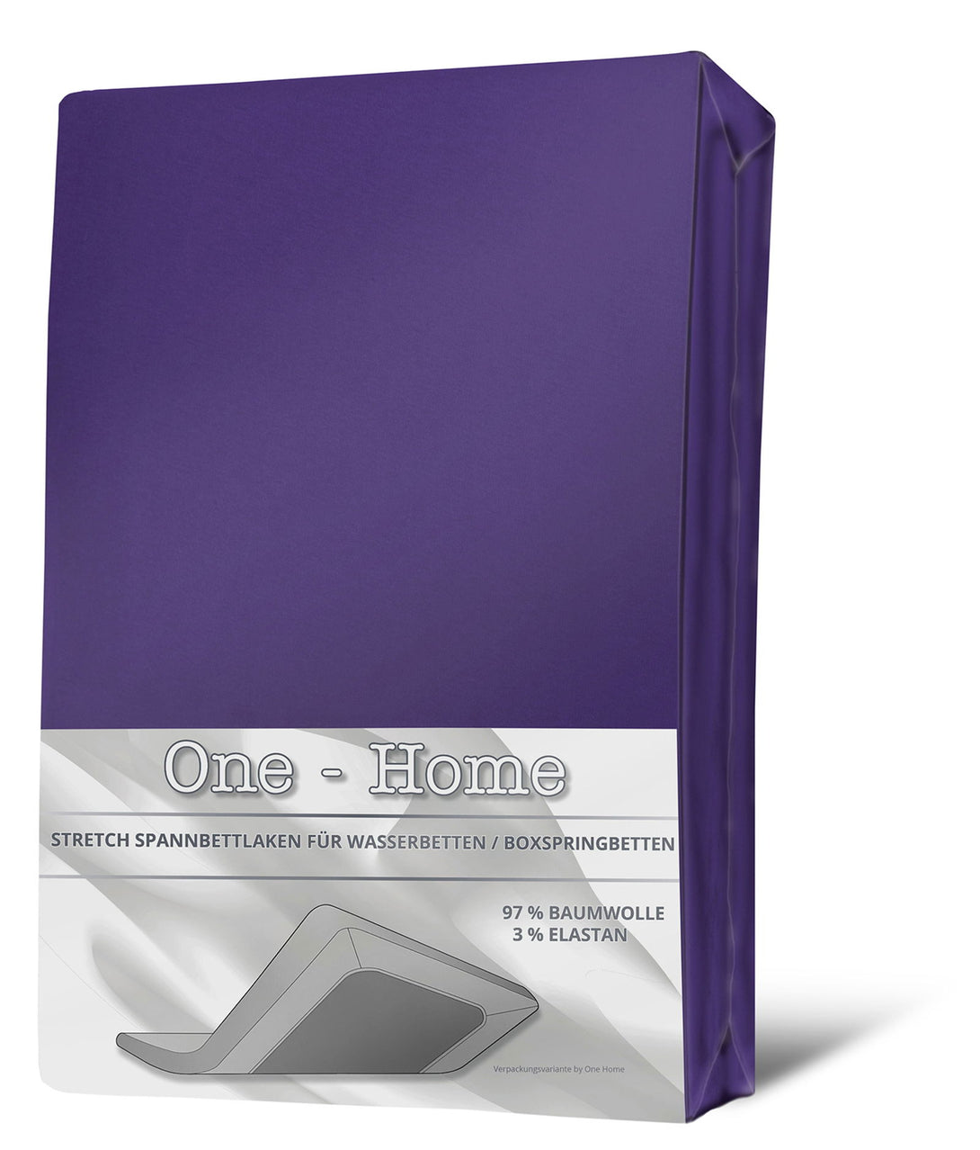 One Home Spannbettlaken Boxspringbett Wasserbett Elasthan Spannbetttuch Bettlaken Elastan Violett Lila 180x220 cm - 200x220 cm