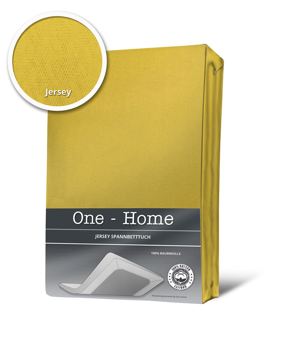 One Home Spannbettlaken Spannbetttuch gelb 180x200 cm - 200x200 cm Jersey Baumwolle