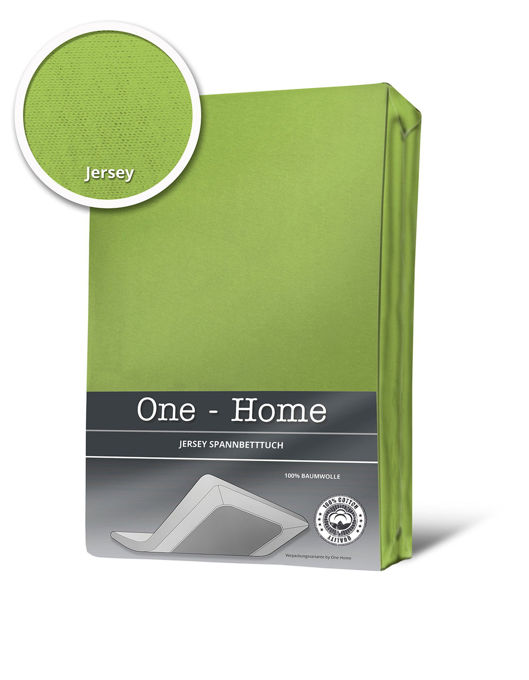 One Home Spannbettlaken Spannbetttuch grün 120x200 cm - 130x200 cm Jersey Baumwolle