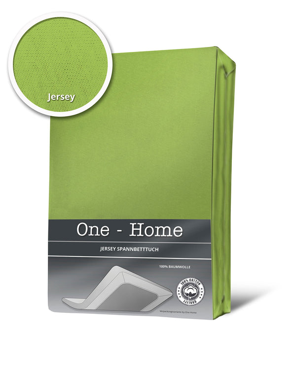 One Home Spannbettlaken Spannbetttuch grün 120x200 cm - 130x200 cm Jersey Baumwolle