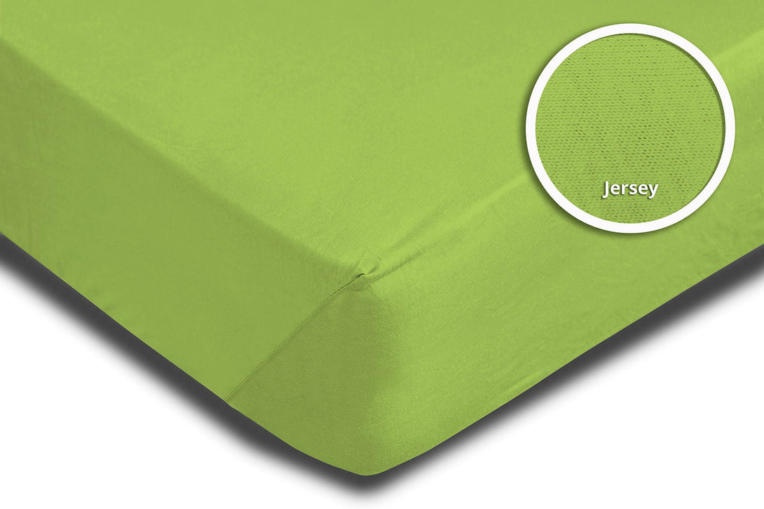 One Home Spannbettlaken Spannbetttuch grün 120x200 cm - 130x200 cm Jersey Baumwolle
