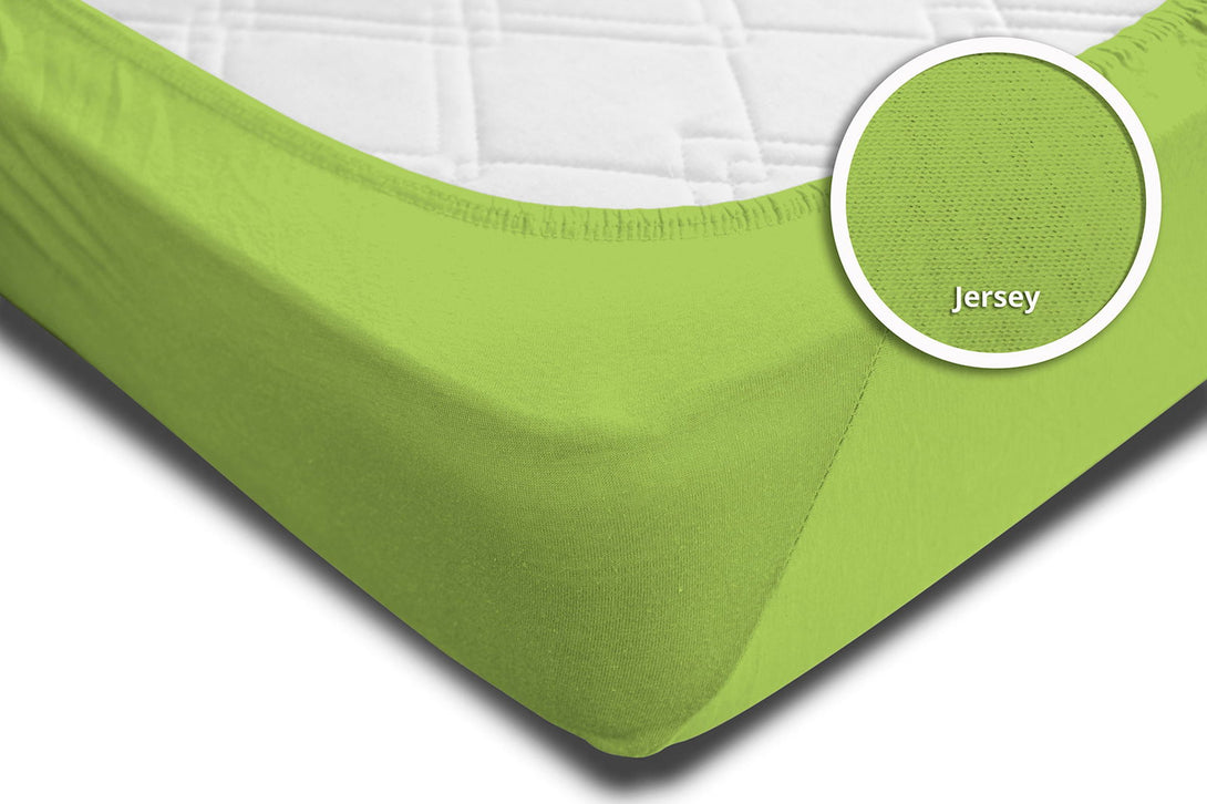 One Home Spannbettlaken Spannbetttuch grün 120x200 cm - 130x200 cm Jersey Baumwolle
