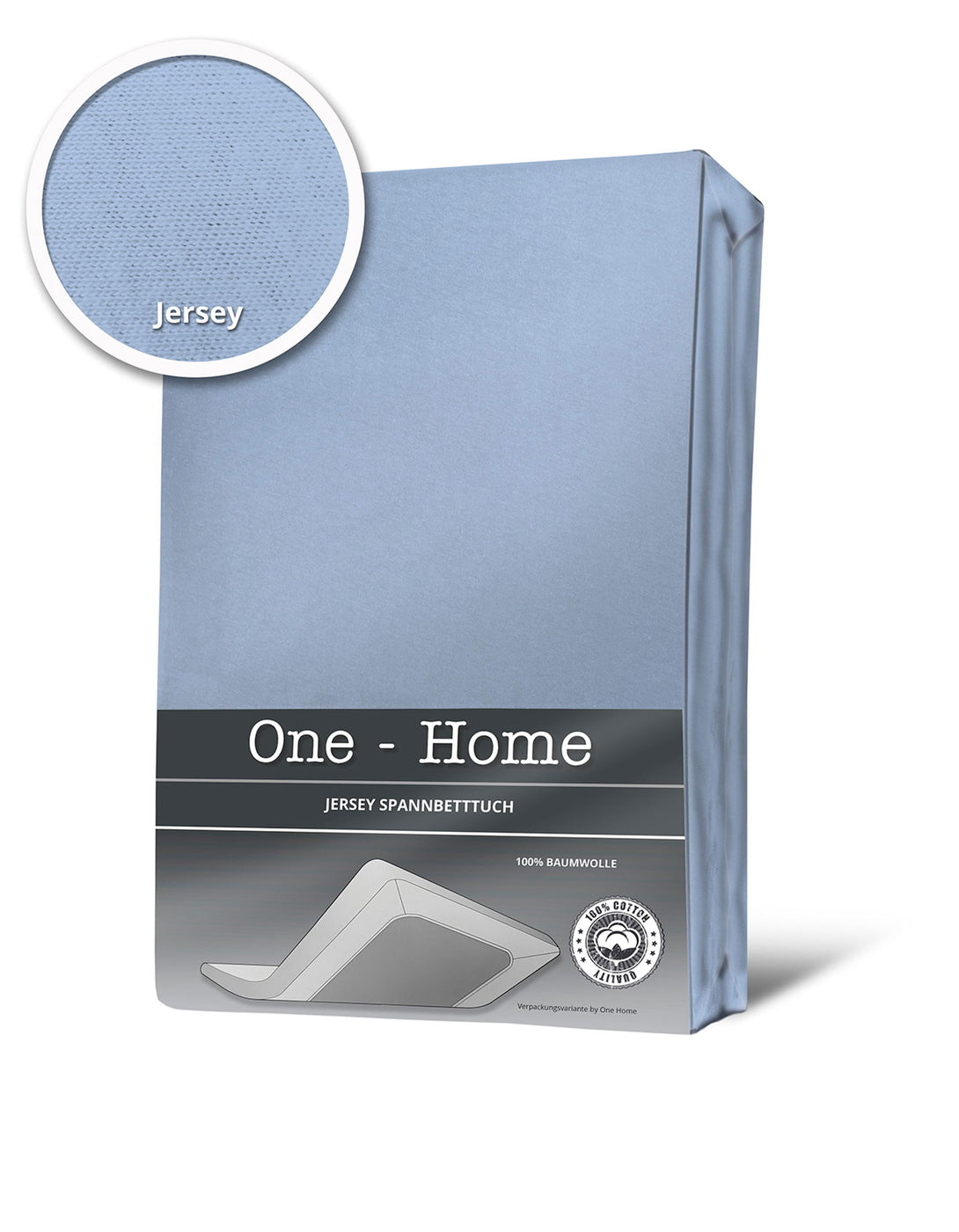 One Home Spannbettlaken Spannbetttuch hellblau 140x200 cm - 160x200 cm Jersey Baumwolle