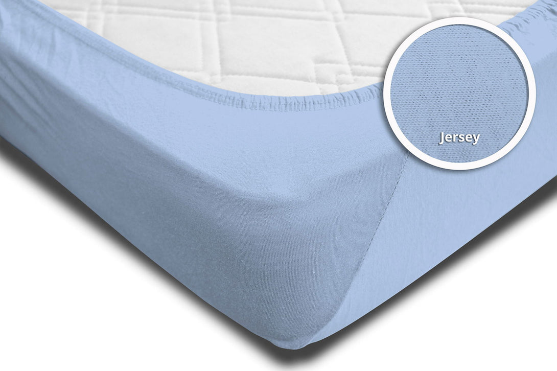One Home Spannbettlaken Spannbetttuch hellblau 140x200 cm - 160x200 cm Jersey Baumwolle