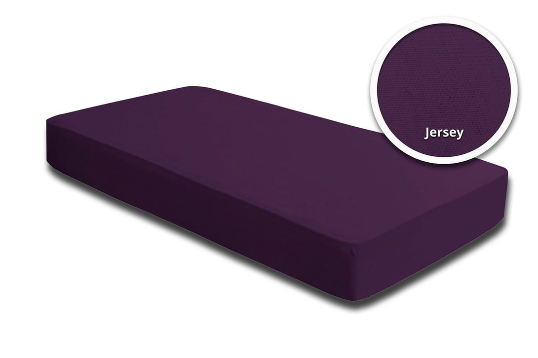 One Home Spannbettlaken Spannbetttuch lila 180x200 cm - 200x200 cm Jersey Baumwolle