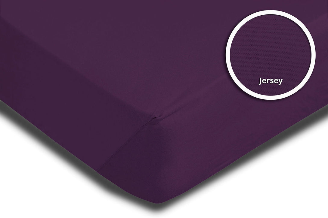 One Home Spannbettlaken Spannbetttuch lila 180x200 cm - 200x200 cm Jersey Baumwolle