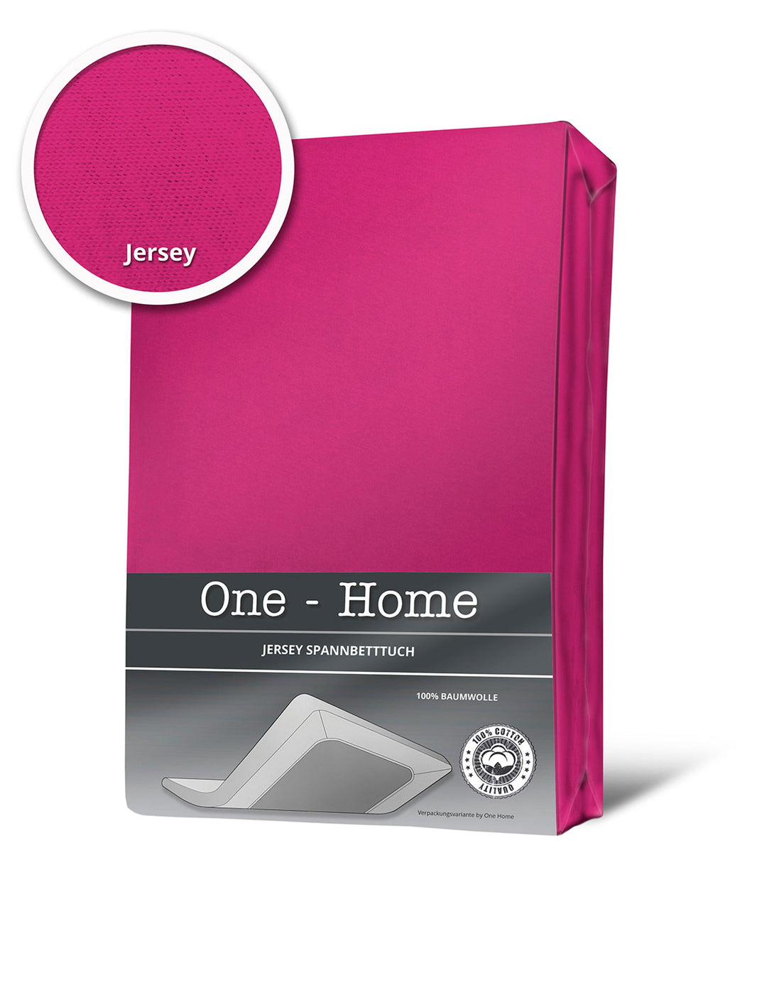 One Home Spannbettlaken Spannbetttuch magenta pink 180x200 cm - 200x200 cm Jersey