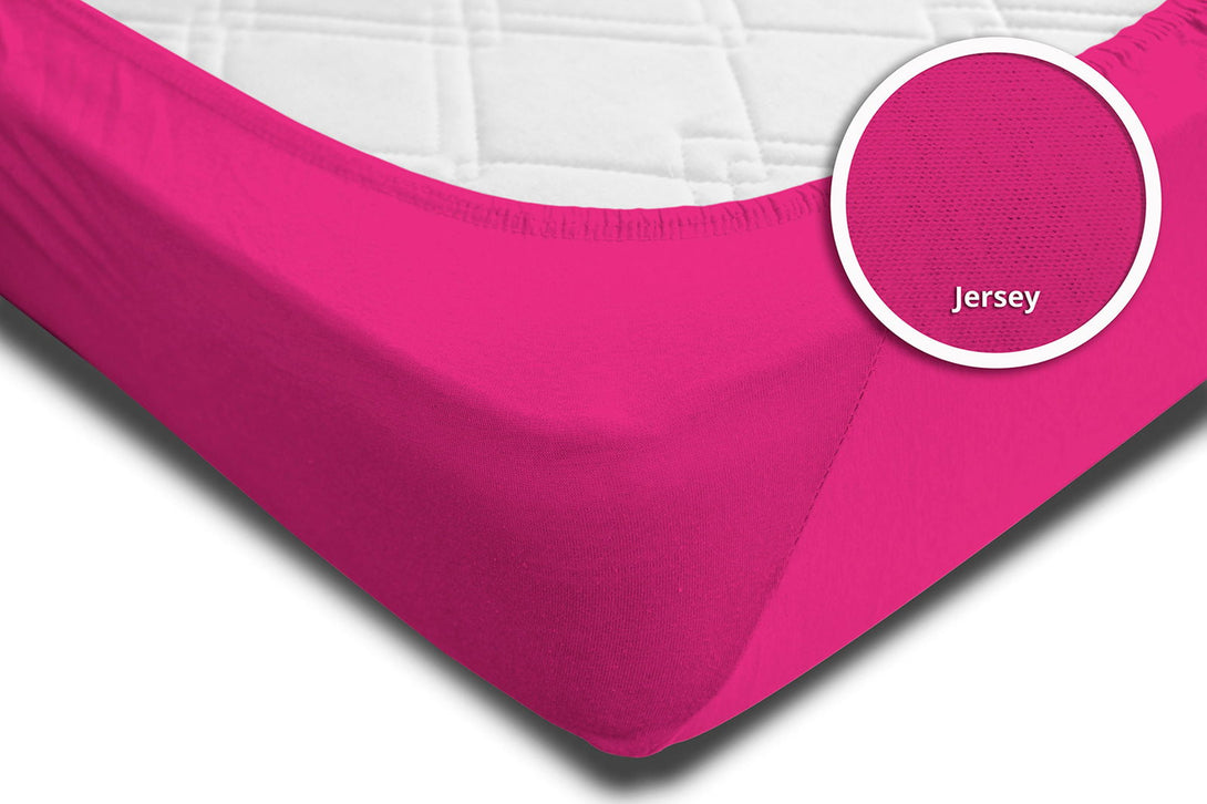 One Home Spannbettlaken Spannbetttuch magenta pink 180x200 cm - 200x200 cm Jersey