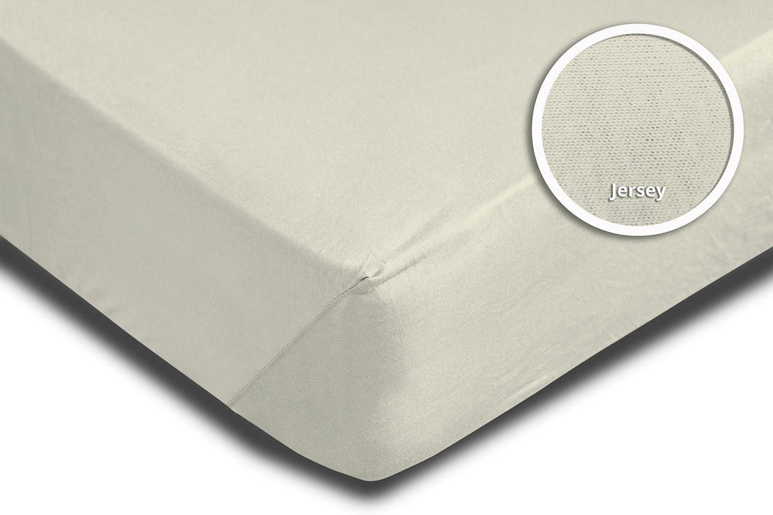 One Home Spannbettlaken Spannbetttuch natur creme ecru 180x200 cm - 200x200 cm Jersey