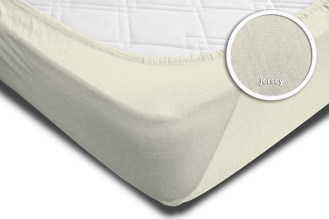 One Home Spannbettlaken Spannbetttuch natur creme ecru 180x200 cm - 200x200 cm Jersey