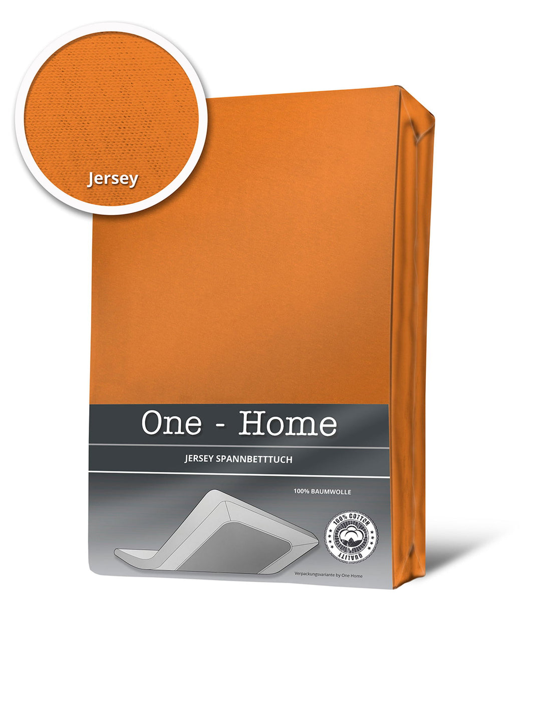 One Home Spannbettlaken Spannbetttuch orange 180x200 cm - 200x200 cm Jersey Baumwolle