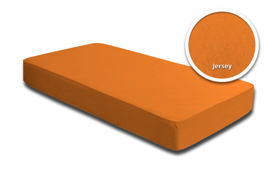 One Home Spannbettlaken Spannbetttuch orange 180x200 cm - 200x200 cm Jersey Baumwolle