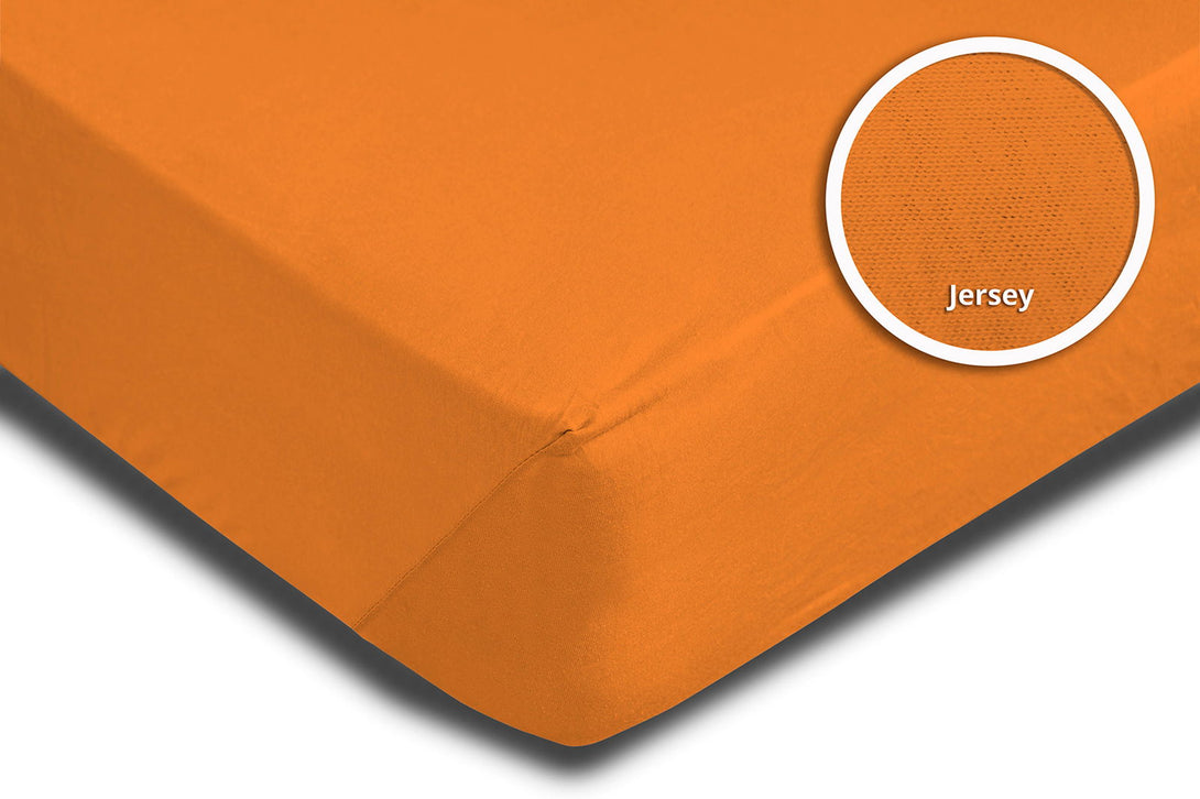 One Home Spannbettlaken Spannbetttuch orange 180x200 cm - 200x200 cm Jersey Baumwolle